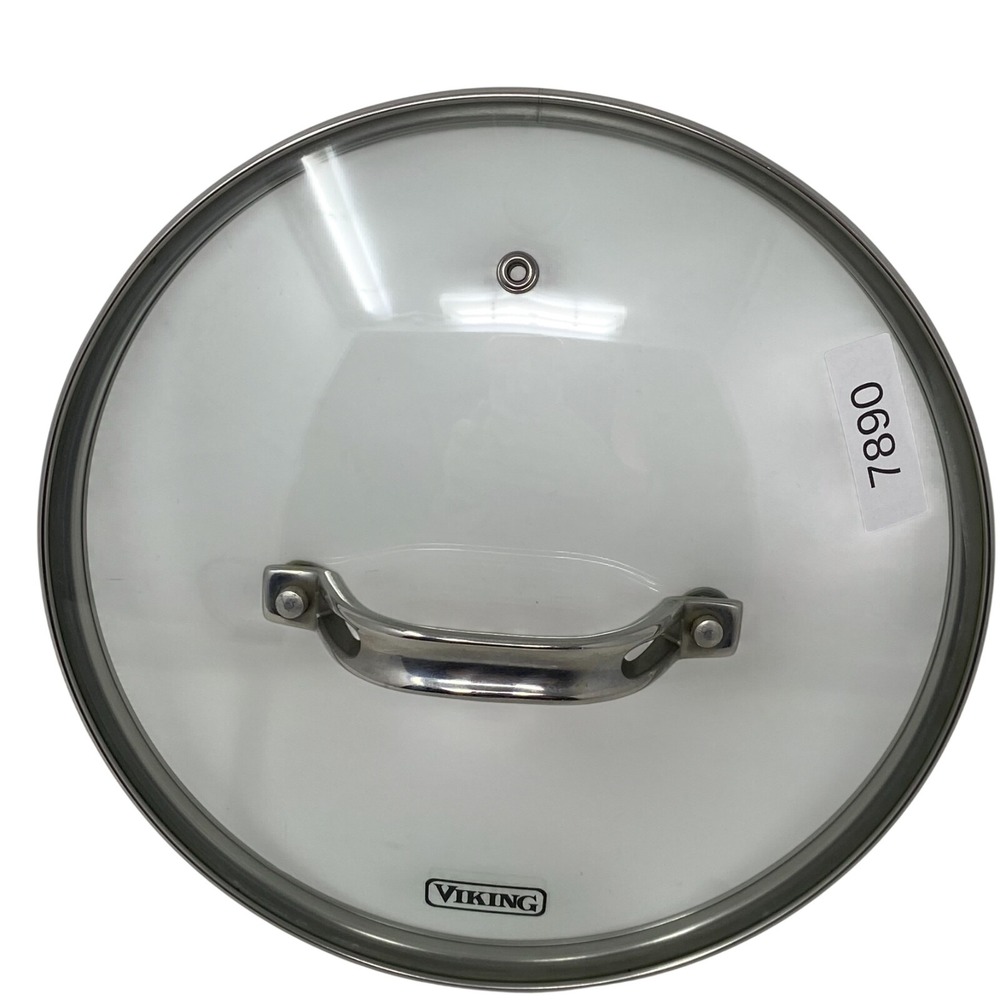 Viking Glass Lid 9.25" Replacement Metal Edges And Handle